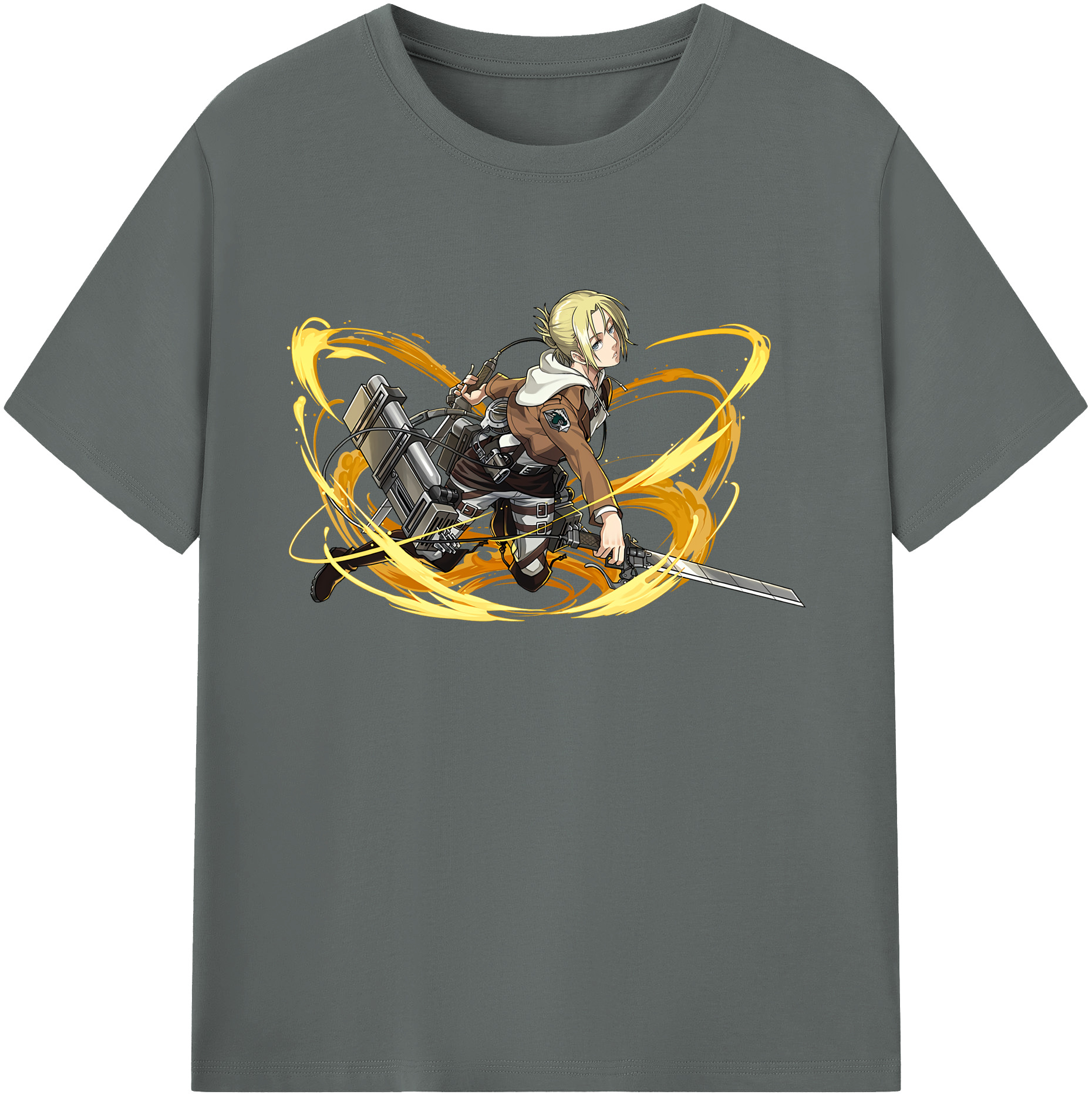 （画像用） 進撃の巨人 アニ・レオンハート Attack on Titan Annie Leonhart 綿100％ メンズ半袖Tシャツ｜肌触りやわらか＆通気性